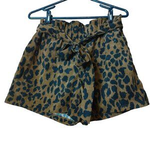 Have Brand Size Medium Cheetah Print Belted Paper Bag Shorts Pull On